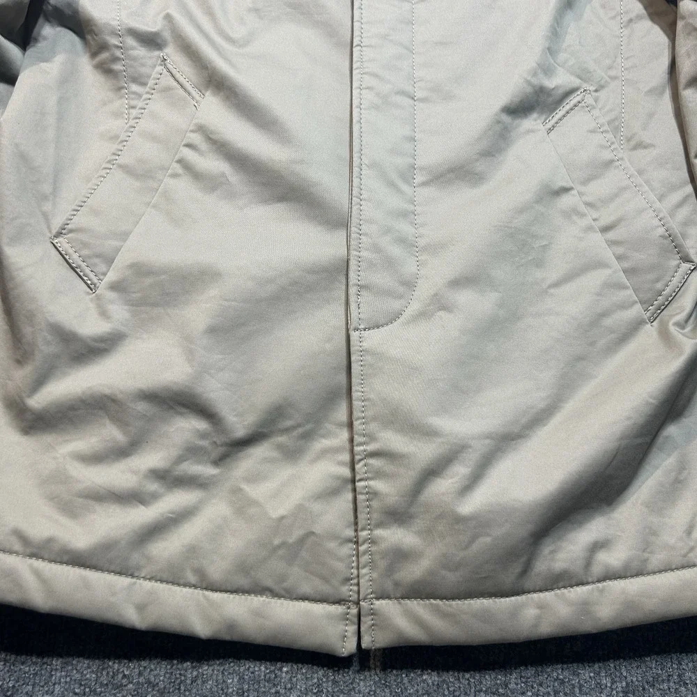 Zara Man Hidden Button Car Coat Technical Trench Jacket Beige Mens Sz XL